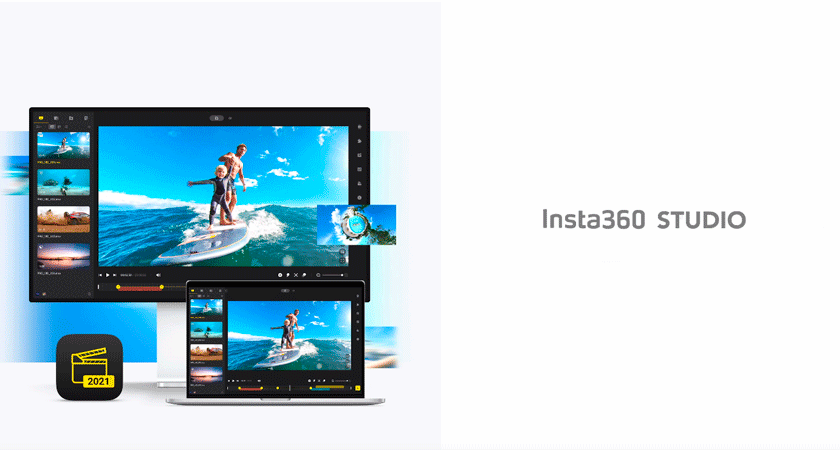 Insta360 Studio — программа для монтажа видео с экшн камеры, интерфейс на ноутбуке и ПК