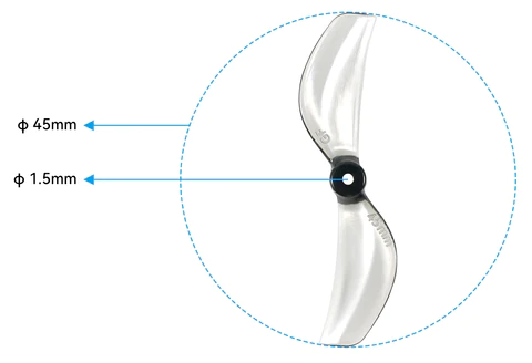 2-лопастные пропеллеры BetaFPV Gemfan 45mm/1.5mm (Grey)