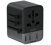 Универсальный адаптер GaN 35Вт Aukey Travel Mate PA-TA07A серый