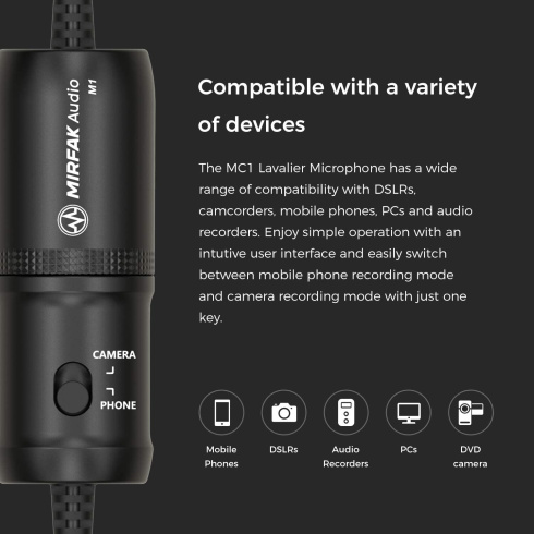 Микрофон Mirfak Audio MC1 Lavalier Mic фото 10