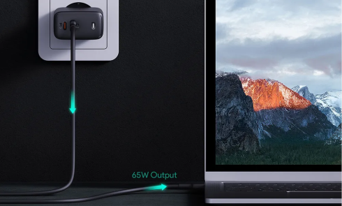 Адаптер питания Aukey Omnia Duo 65Вт 2xUSB Type-C Black PA-B4 фото 3