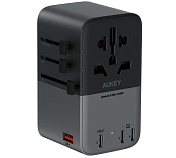 Универсальный адаптер GaN 100Вт Aukey PA-TA09A серый