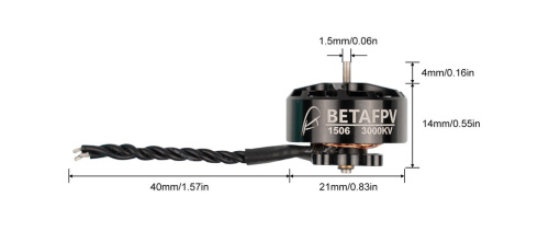 Бесщеточный двигатель BetaFPV 1506-3000KV фото 4