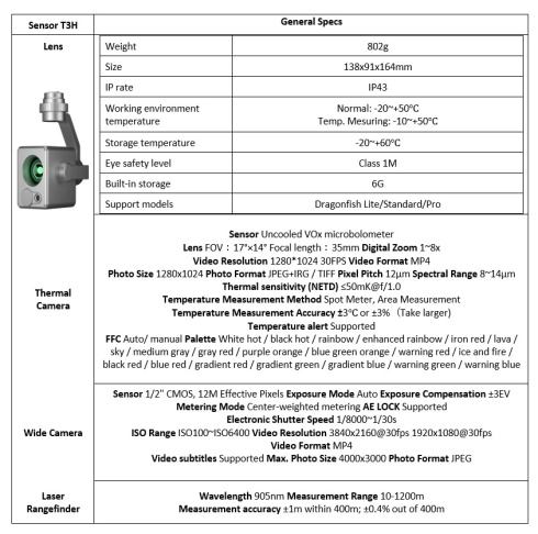 Камера Autel T3H | Dragonfish Lite/ST/Pro фото 2