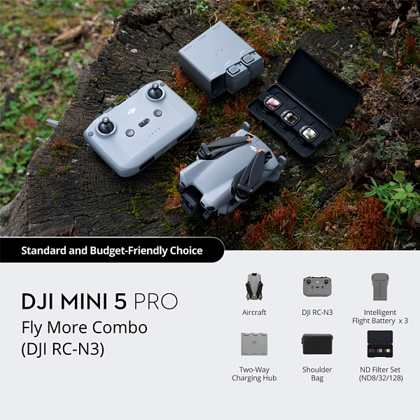 Квадрокоптер DJI Mini 5 Pro Fly More Combo (DJI RC-N3)