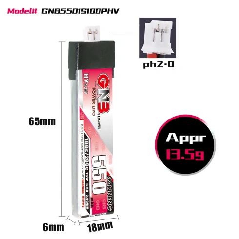 Аккумулятор GaoNeng 550mah 1S1P 3.8V MV фото 4