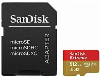 Карта памяти SanDisk Extreme microSD 512 GB + SD Adapter