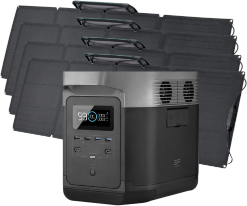 Портативная зарядная станция Ecoflow Delta с 4 солнечными панелями 110W фото 1