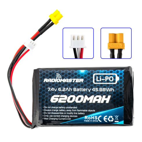 Аккумулятор RadioMaster 2S 7.4V 6200mAh Lipo Battery фото 1