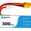 LiPo-аккумулятор BetaFPV 300mAh 2S 45C 2шт фото 2