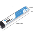 Аккумулятор BetaFPV 300mAh 1S 30C (PH2.0) фото 2