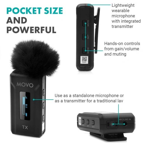 Беспроводной микрофон MOVO WMX-2-DUO фото 4