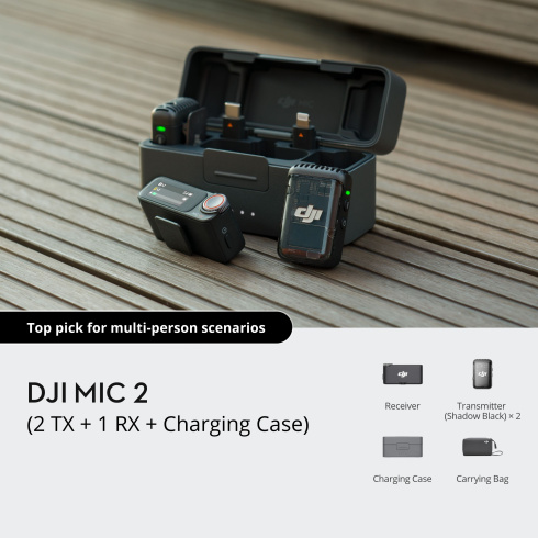 Беспроводная система DJI Mic 2 (2 TX + 1 RX + Case) фото 12