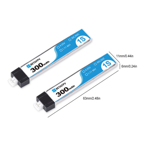 Аккумулятор BetaFPV 300mAh 1S 30C (PH2.0) 8шт фото 3