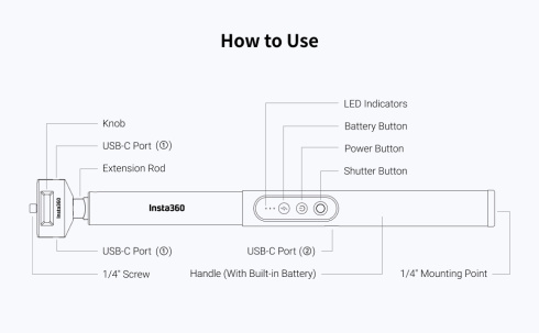 Монопод Insta360 Power Selfie Stick фото 6