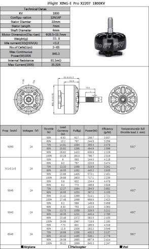 Мотор XING-E Pro 2207 1800KV 6S фото 2