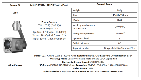 Камера Autel Z2 | Dragonfish Lite/ST/Pro фото 2