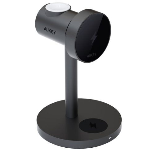 Беспроводное зарядное устройство 3в1 Aukey MagFusion LC-MC311 USB Type-C серый фото 5